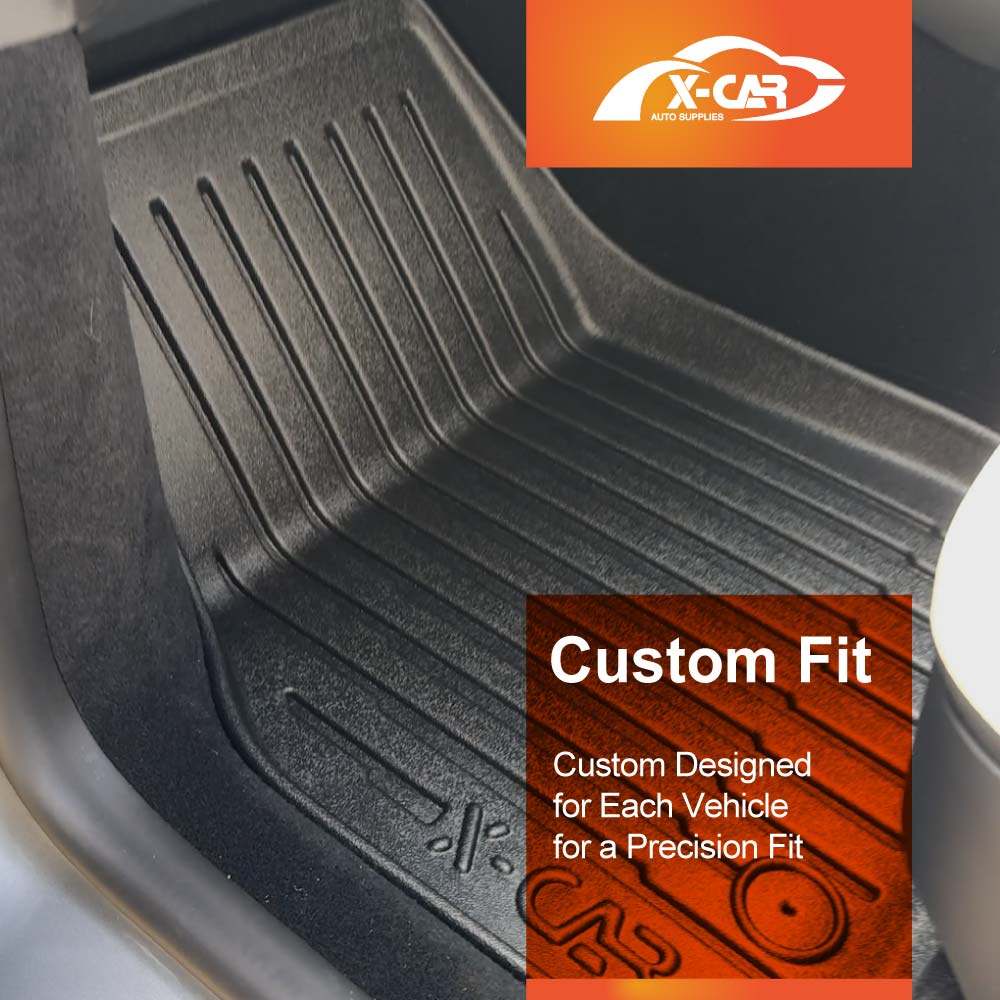 Floor Mats Boot Liners Set for Tesla Model Y Juniper 2025-Onwards All Weather Front Toolbox Cargo Car Trunk Seat Kick Cover Luggage Tray