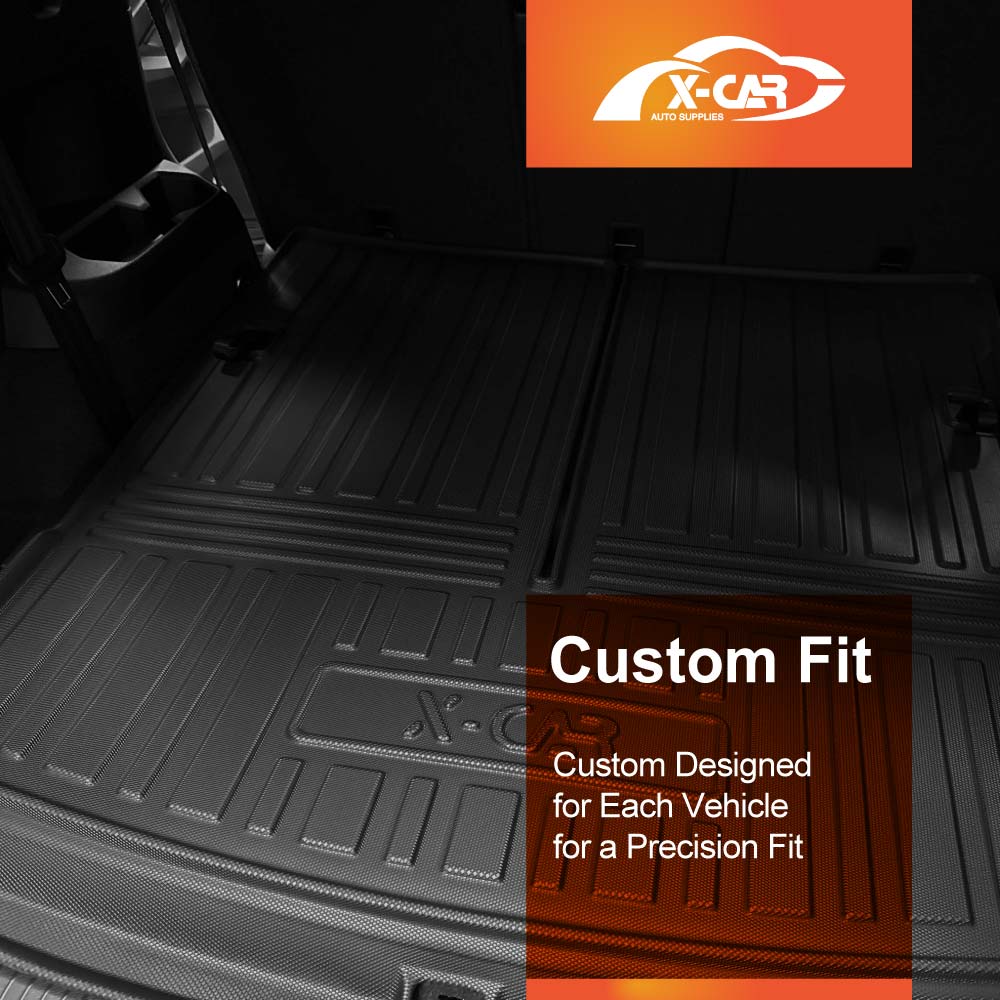 3D Floor Mats Boot Liner for Volkswagen VW Tiguan Allspace 7 Seater 2018-2024 All Weather Heavy Duty Cargo Car Trunk Luggage Tray