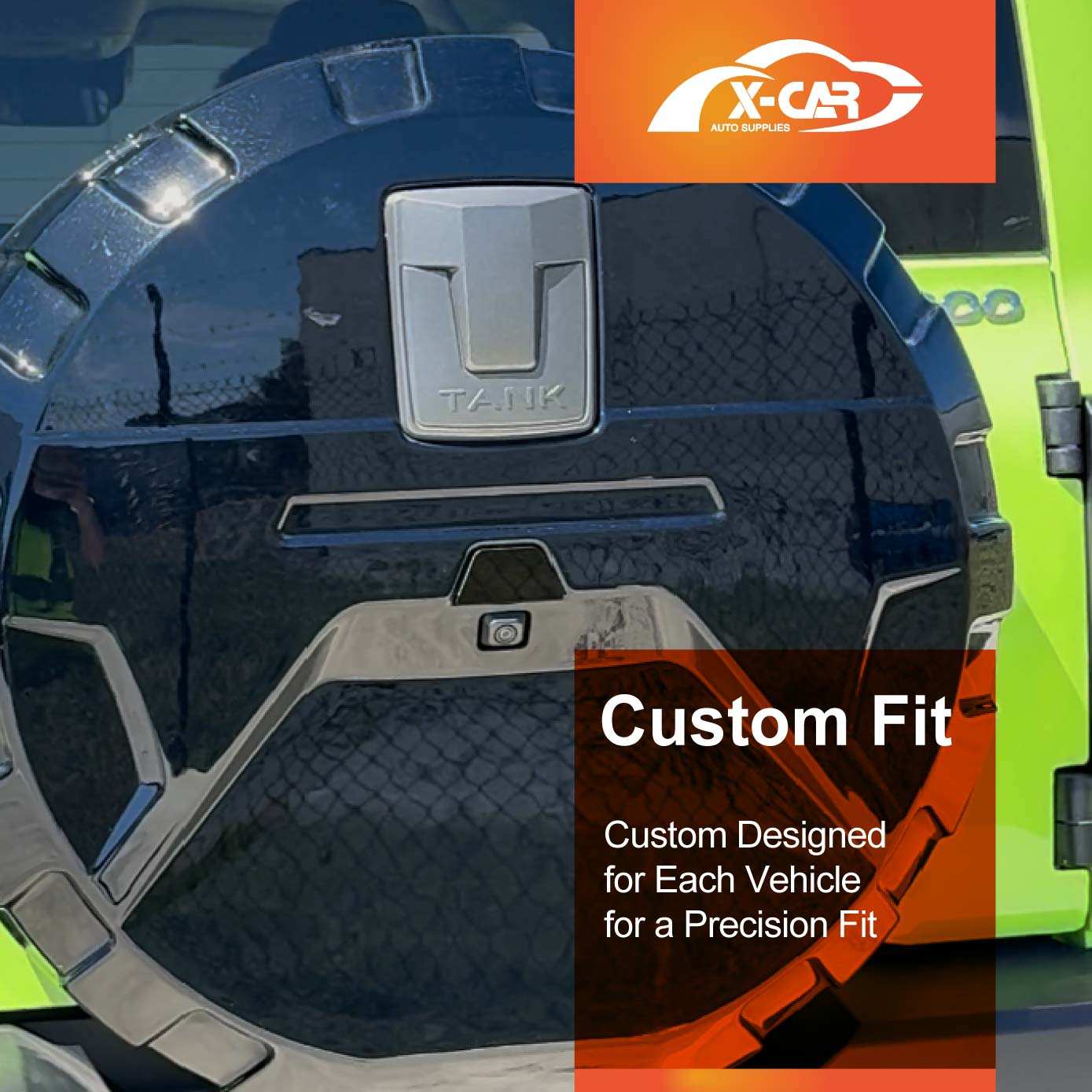 Glossy Black Spare Wheel Cover for GWM Tank 300 2023-2025 Tire Protective Case Exterior Modification Accessories