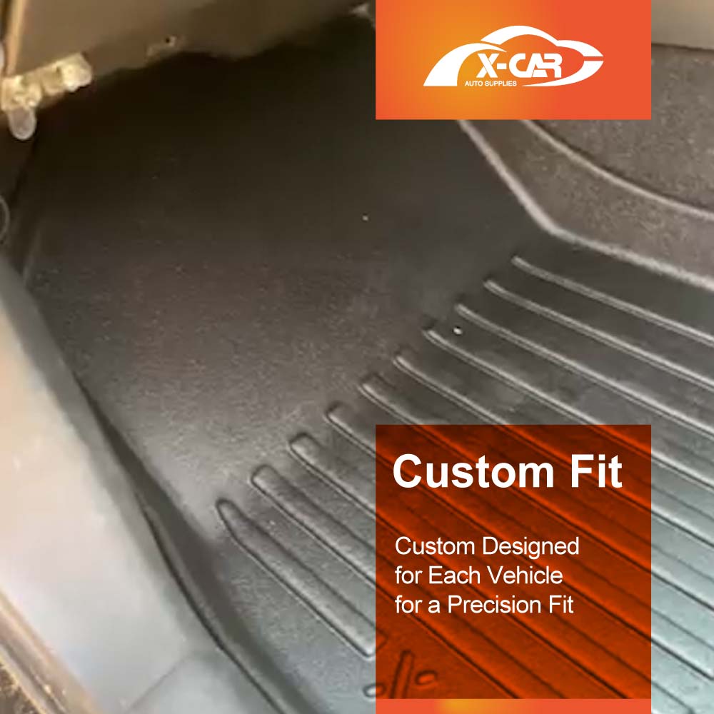 Floor Mats Boot Liner Set for Mitsubishi ASX 2010-2025 All Weather Heavy Duty Cargo Kick Mats Back Seat Protector Cover