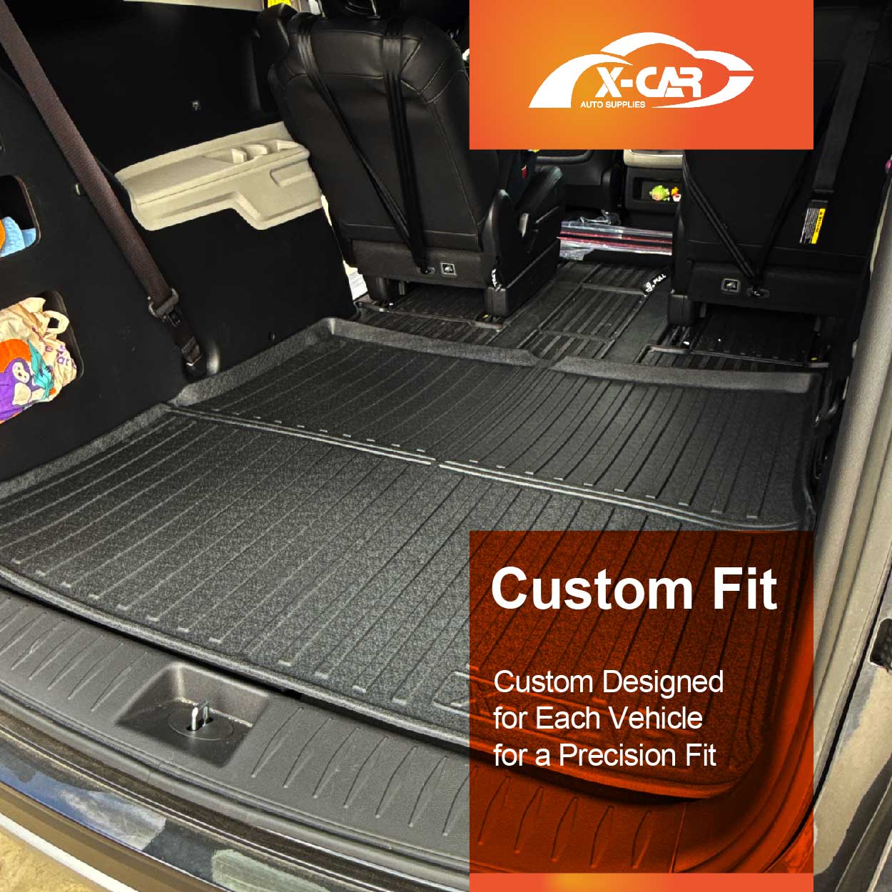 Boot Liner for Kia Carnival 2014-Onwards Heavy Duty Cargo Trunk Mat with Third Row Seats Folded