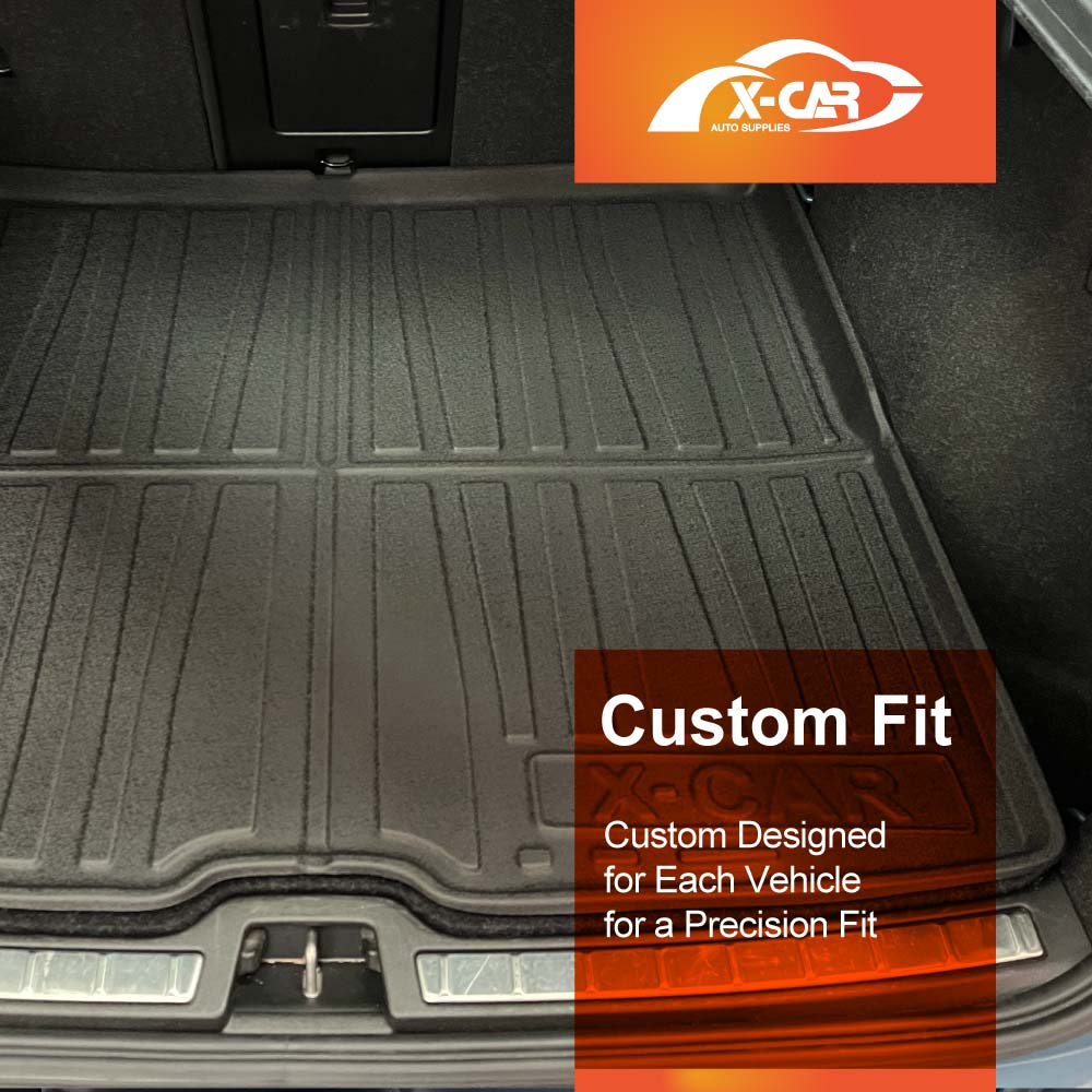 Floor Mats Boot Liner Set for Volvo XC40 2018-Onwards All Weather Heavy Duty Car Trunk Cargo Kick Back Seat Protector Cover