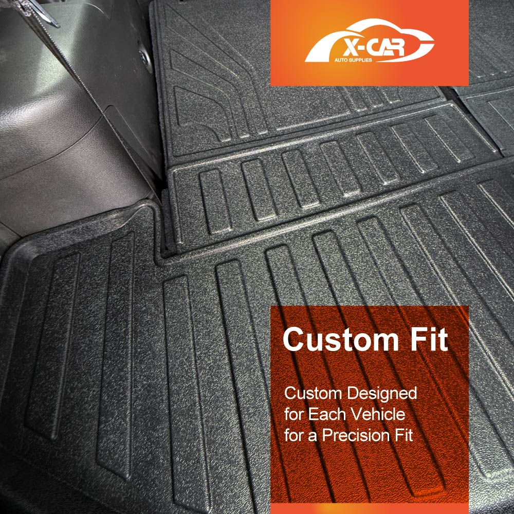 Boot Liners Kick Mats for Chery Tiggo 8 Pro Max 2024-Onwards All Weather Heavy Duty Cargo Car Trunk Back Seat Protector Set of 5