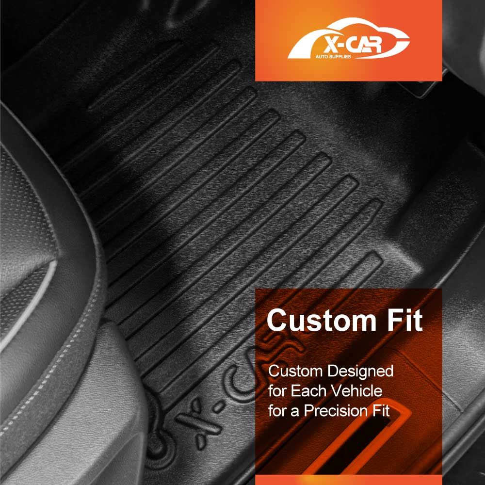 Front Rear Floor Mats for Volkswagen VW Tiguan Allspace 2018-2024 Heavy Duty All Weather Car Mats Carpet Liner Set