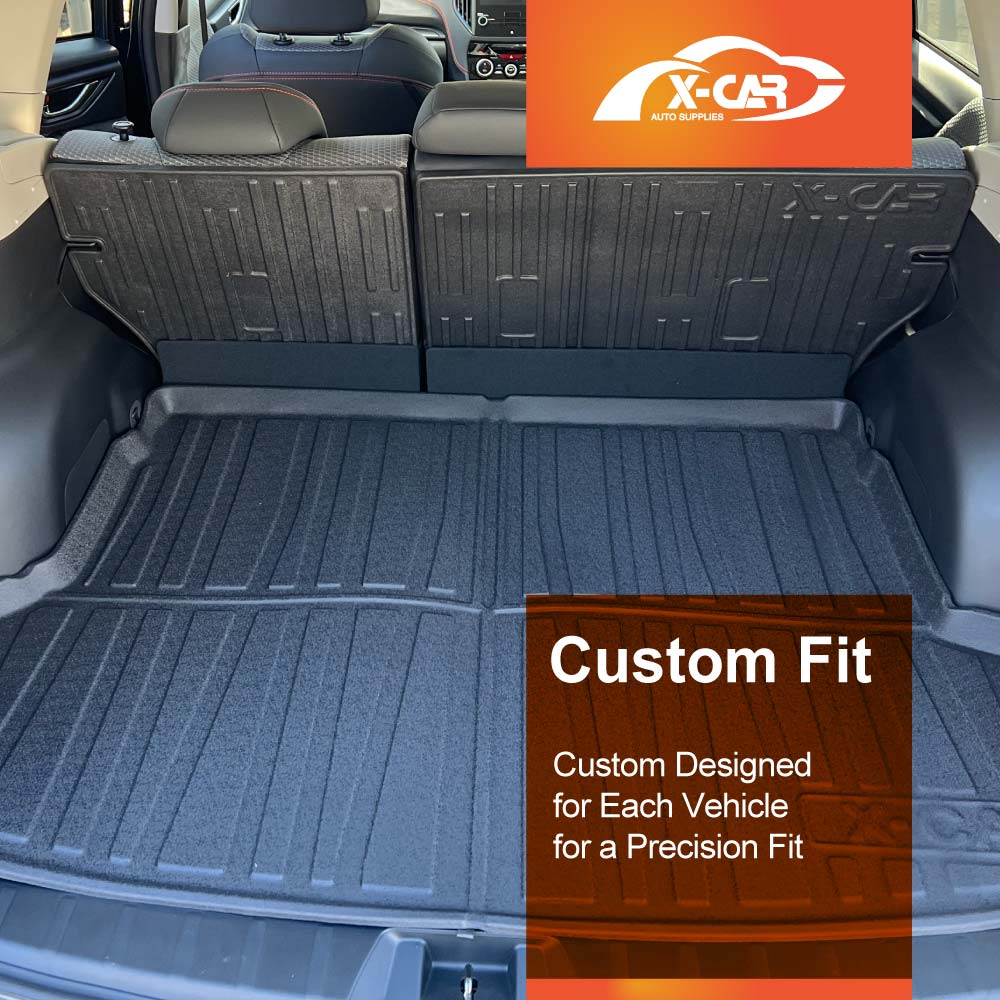 Boot Liner Back Seat Protector for Subaru Forester 5th Gen 2018-2025 Without Subwoofer All Weather Heavy Duty Cargo Car Trunk Kick Mats