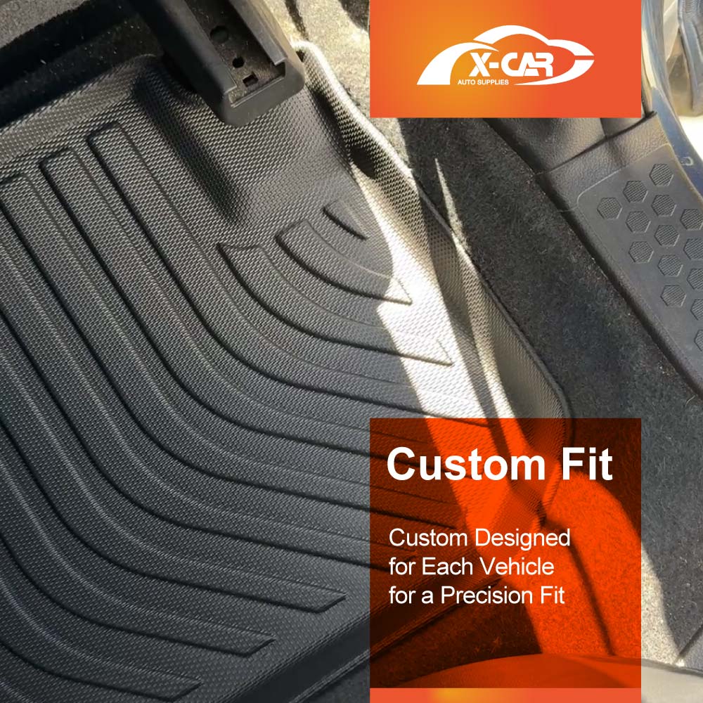 3D Floor Mats Boot Liner Set for Subaru Forester Auto 2012-2018 All Weather Heavy Duty Cargo Kick Mats Back Seat Protector Cover