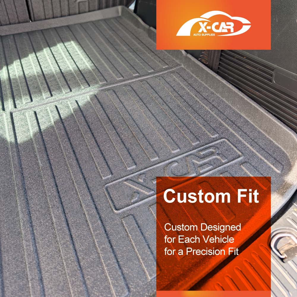 3D Floor Mats Boot Liner Set for Ford Everest 2015-2022 All Weather Heavy Duty Cargo Kick Mats Back Seat Protector Cover