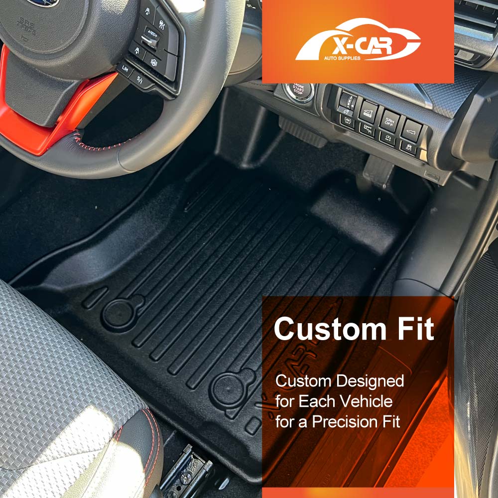 Floor Mats Boot Liner Set for Subaru Forester 5th Gen 2018-2025 Without Subwoofer All Weather Heavy Duty Cargo Kick Mats Back Seat Protector Cover