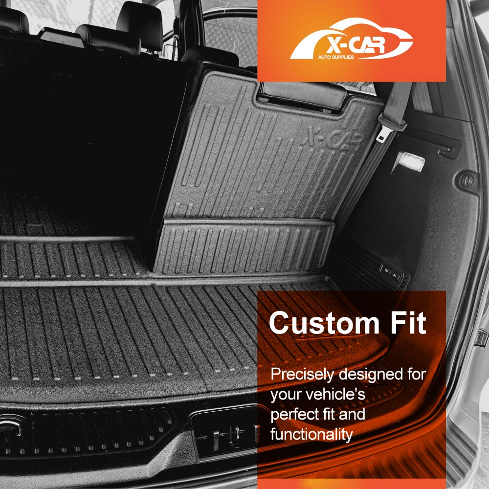 3D Floor Mats Boot Liner Set for Ford Everest 2022-Onwards All Weather Heavy Duty Cargo Kick Mats Back Seat Protector Cover