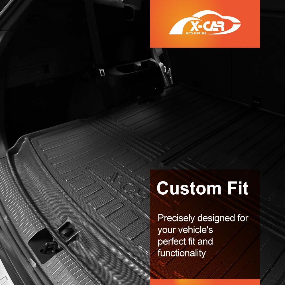 3D Floor Mats Boot Liner for Volkswagen VW Tiguan Allspace 7 Seater 2018-2024 All Weather Heavy Duty Cargo Car Trunk Luggage Tray