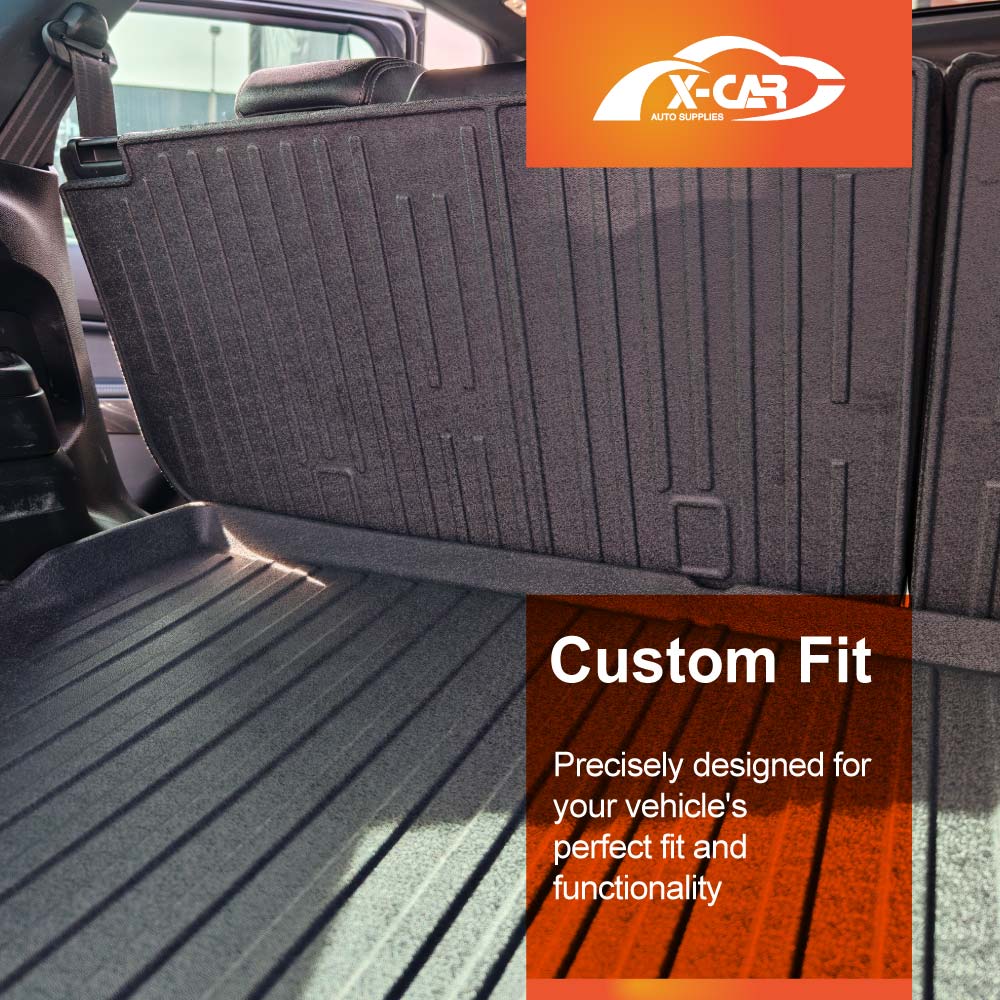 3D Floor Mats Boot Liner Set for Ford Everest 2015-2022 All Weather Heavy Duty Cargo Kick Mats Back Seat Protector Cover
