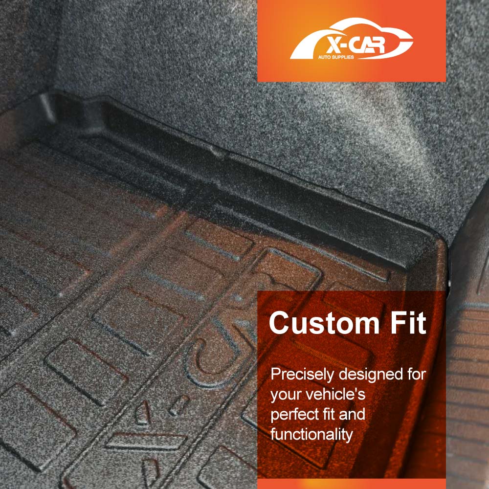Boot Liner Kick Mats Set for Volkswagen Polo MK6 Hatch 2018-Onwards All Weather Heavy Duty Cargo Car Trunk Back Seat Protector