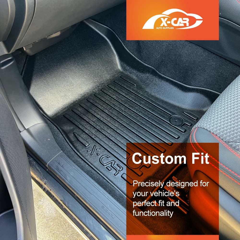 Floor Mats Boot Liner Set for Subaru Forester 5th Gen 2018-2025 Without Subwoofer All Weather Heavy Duty Cargo Kick Mats Back Seat Protector Cover