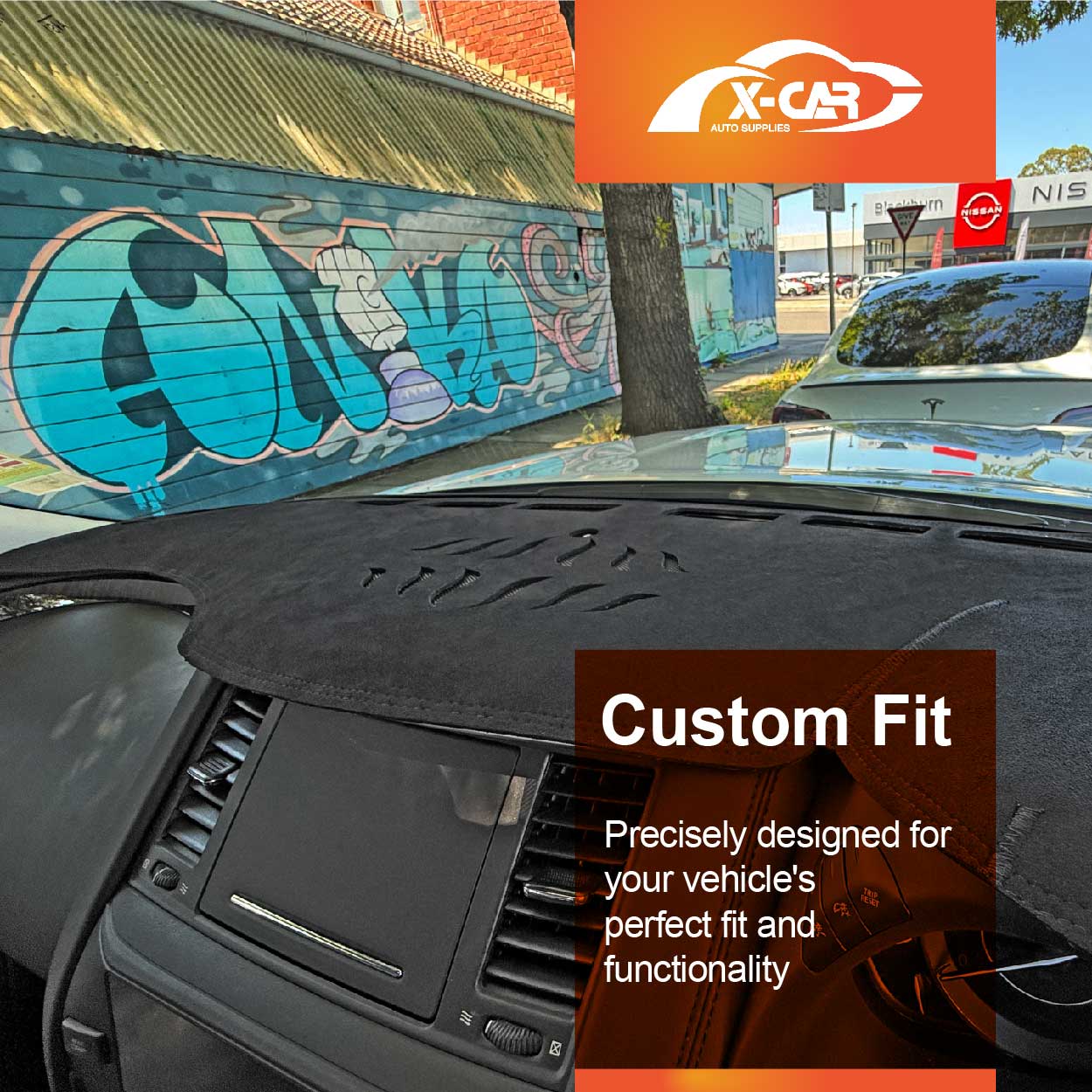 Luxury 3D Dash Mat Pad Cover Non-Slip for Nissan Patrol 2012-2024 Y62 Series Microfiber Leather