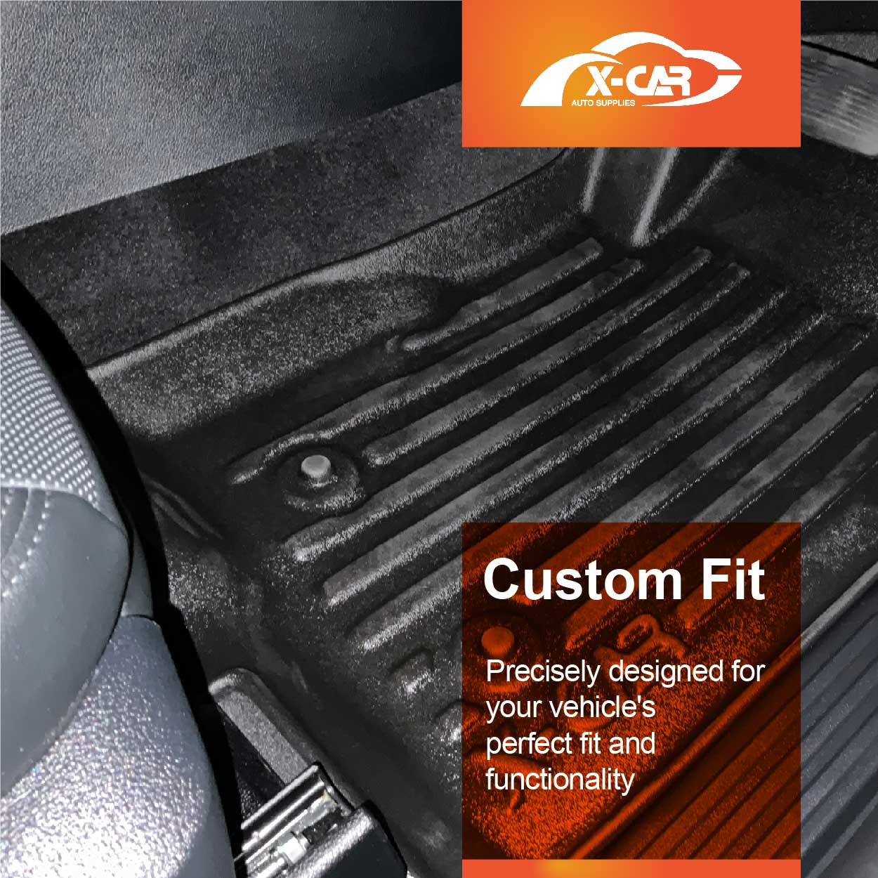 Front Rear Floor Mats for Ford Everest 2022-Onwards All Weather Heavy Duty TPE Cargo Car Trunk Luggage Tray