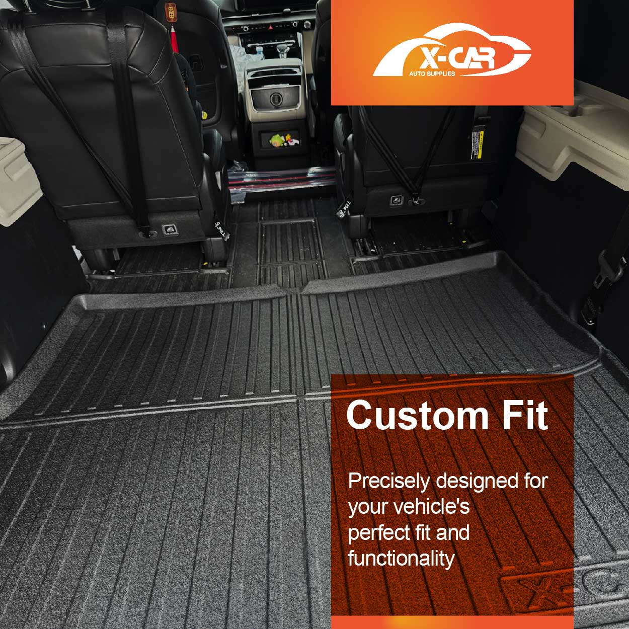 Boot Liner for Kia Carnival 2014-Onwards Heavy Duty Cargo Trunk Mat with Third Row Seats Folded