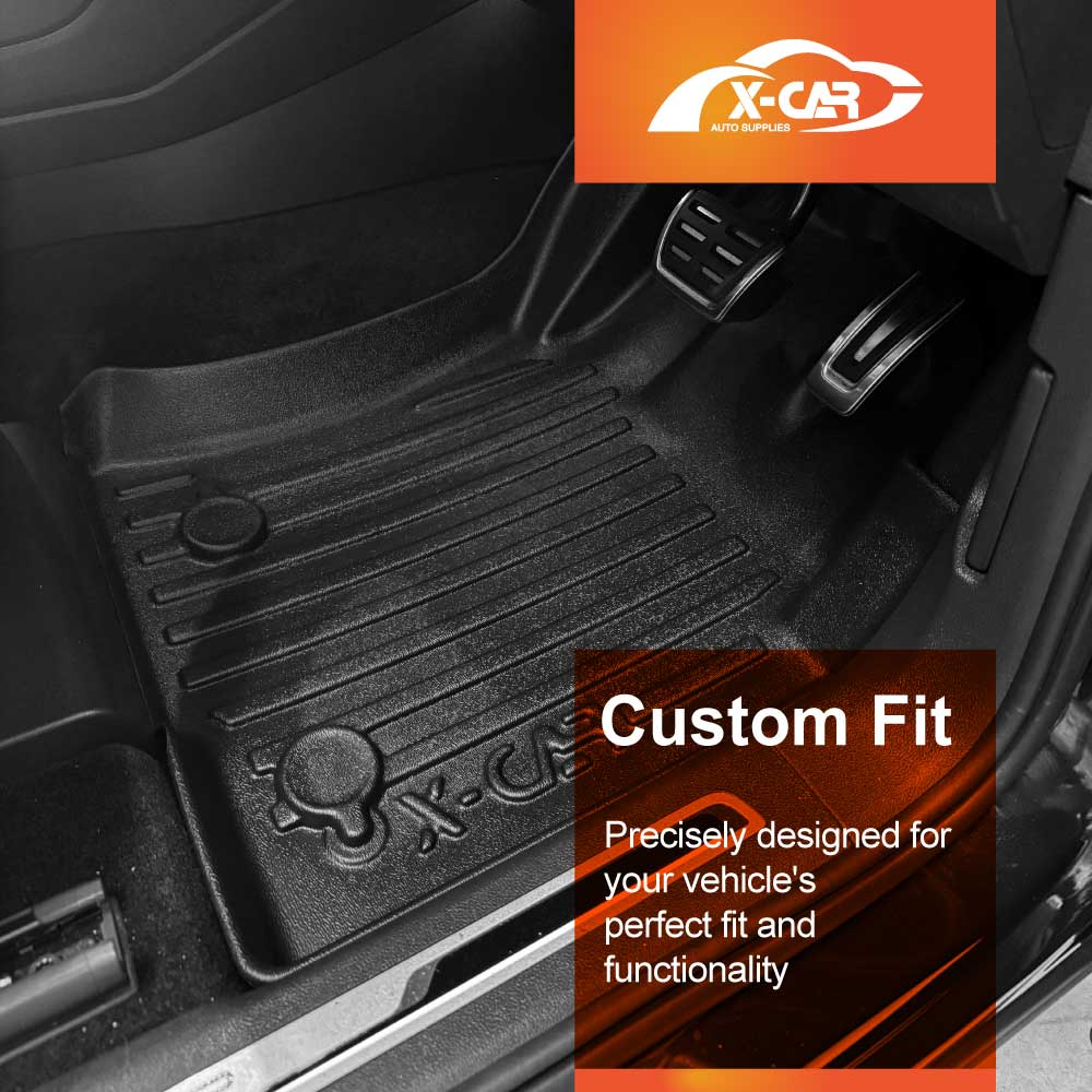 Front Rear Floor Mats for Volkswagen VW Tiguan Allspace 2018-2024 Heavy Duty All Weather Car Mats Carpet Liner Set