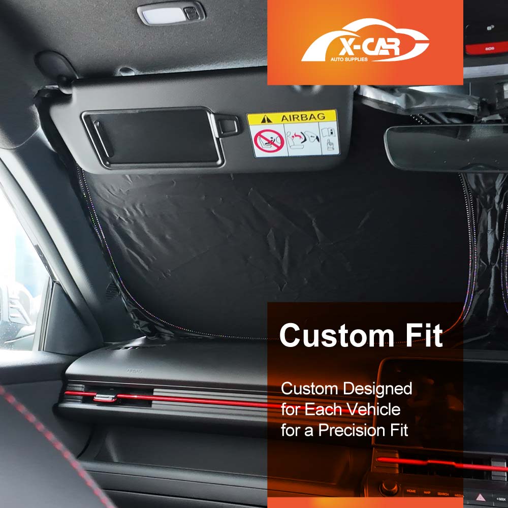 WindScreen Sun Shade for Hyundai Kona 2023-Onwards Blocks UV Rays Foldable Custom Wind Screen Sun Visor Protector