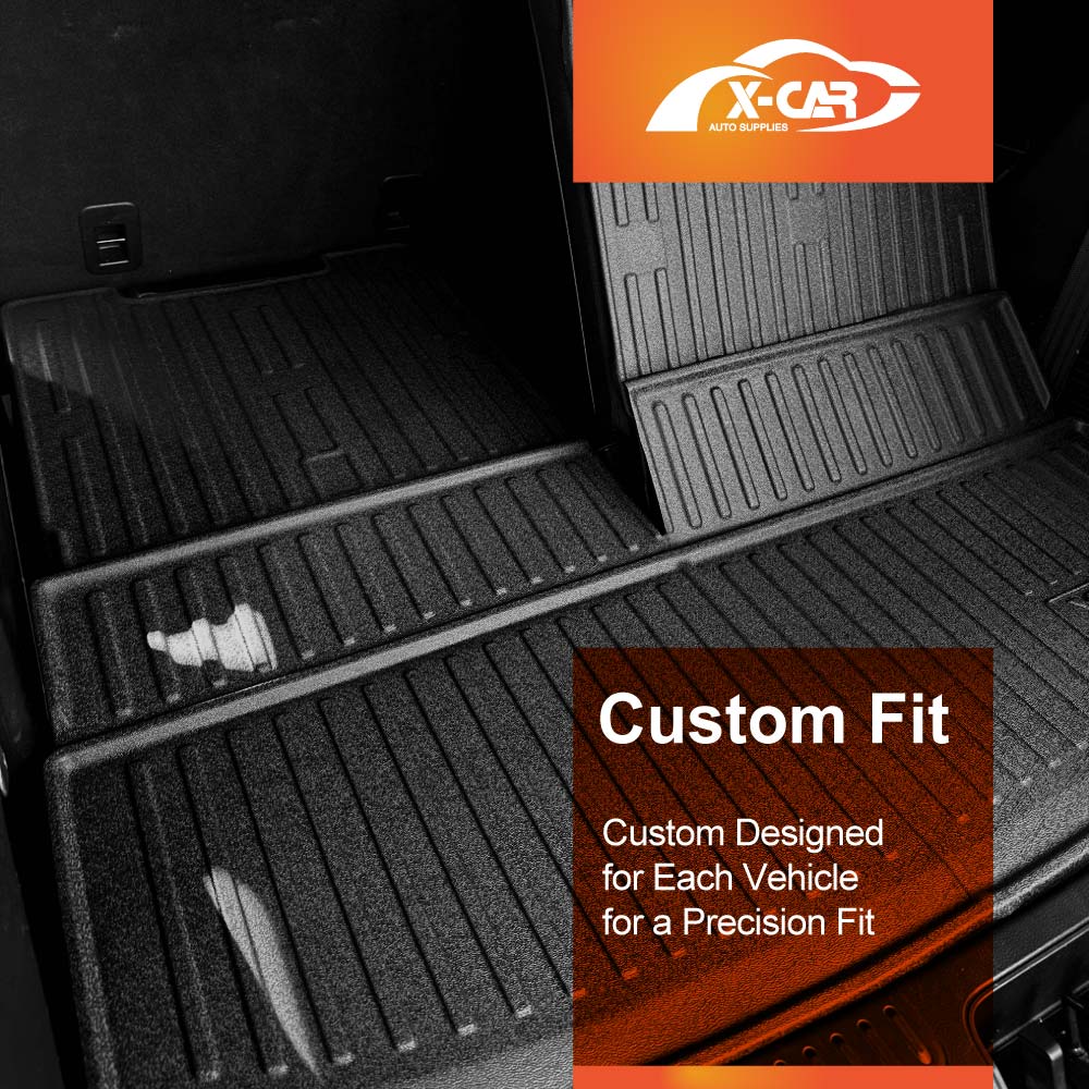 3-Pcs Boot Liners Floor Mats Set for Ford Everest 2022-Onwards All Weather Heavy Duty Cargo Trunk Carpet Liner Set