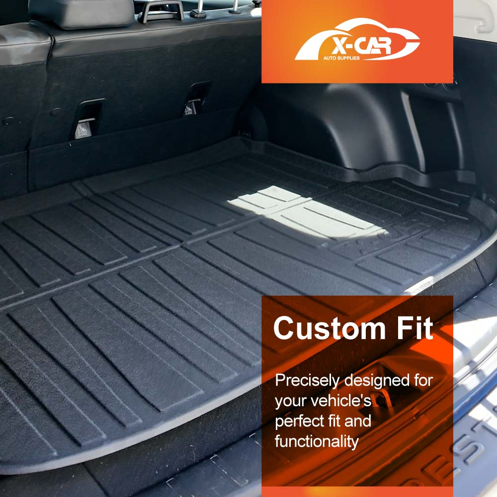3D Floor Mats Boot Liner Set for Subaru Forester Auto 2012-2018 All Weather Heavy Duty Cargo Kick Mats Back Seat Protector Cover
