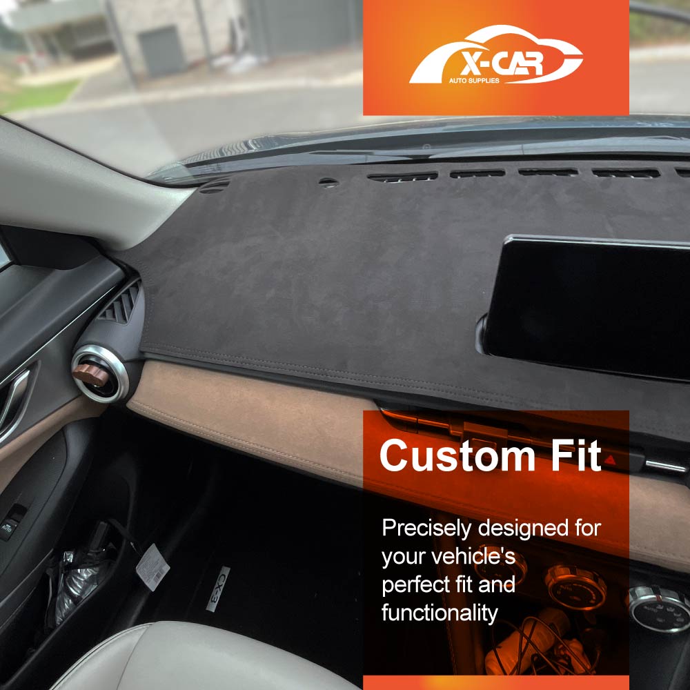 Dash Mat for Mazda 2 DJ/DL Series Hatch & Sedan With HUD 2014-Onwards Non-Slip Microfiber Pad Interior Accessories