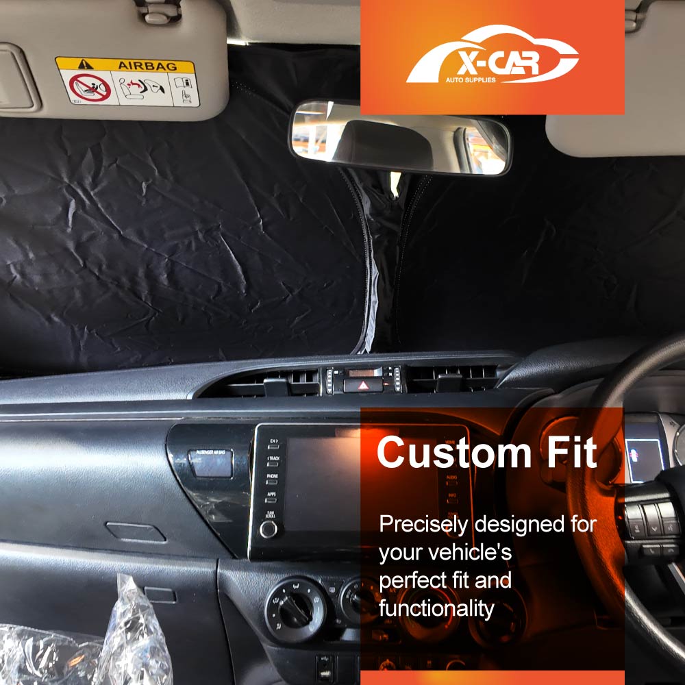 WindScreen Sun Shade for Toyota Hilux 2005-2015 Blocks UV Rays Sun Visor Protector Foldable Sunshade