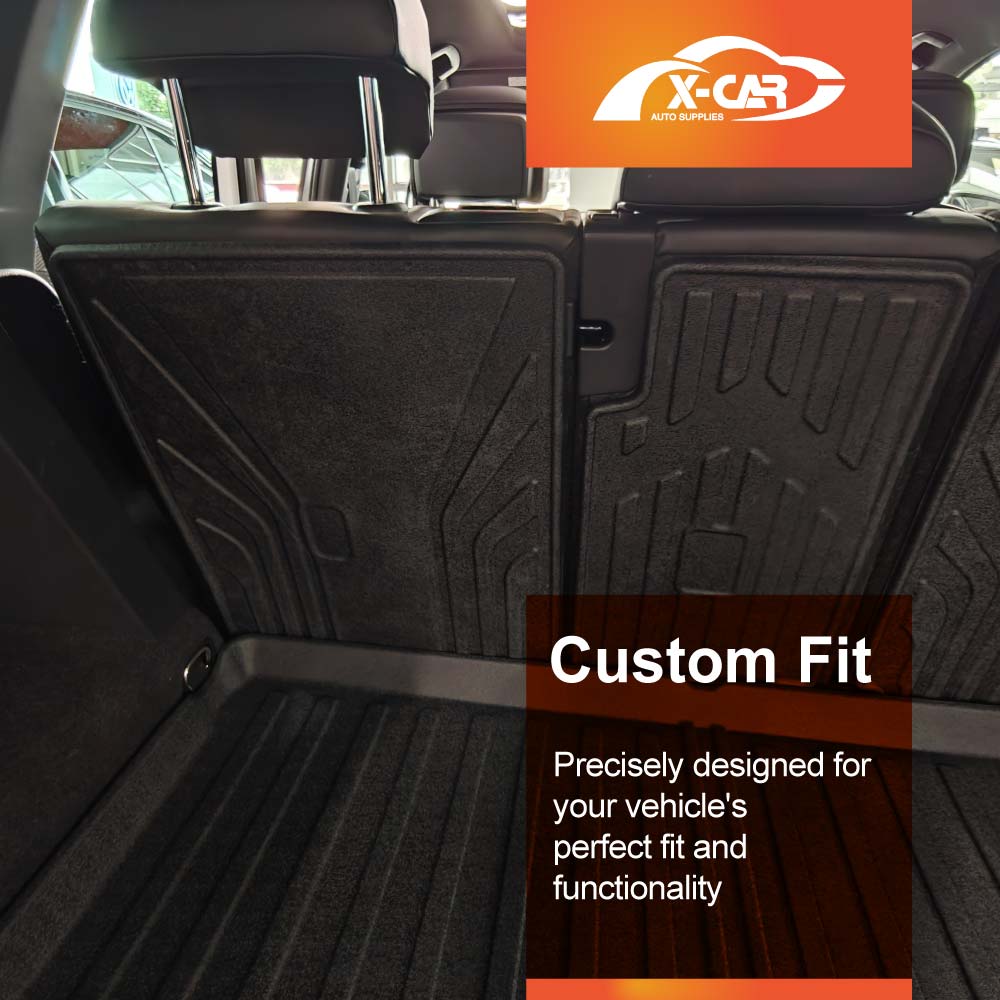 3D Floor Mats Boot Liner Set for Volkswagen VW Tiguan 2016-2024 All Weather Heavy Duty Cargo Kick Mats Back Seat Protector Cover
