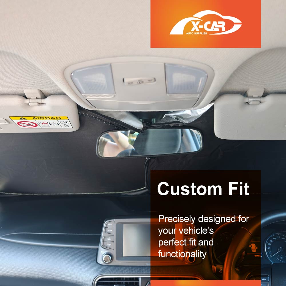 WindScreen Sun Shade for Hyundai Kona 2017-2023 Blocks UV Rays Foldable Custom Wind Screen Sun Visor Protector