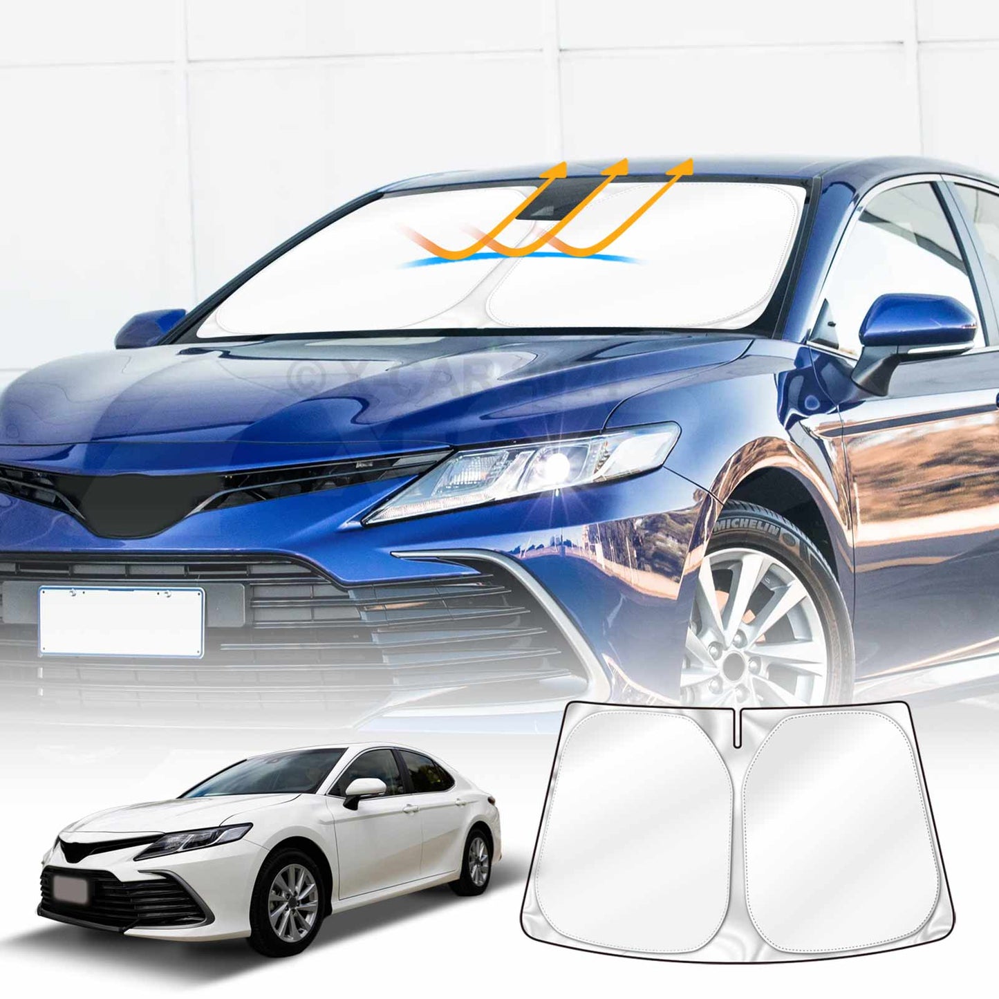 WindScreen Sun Shade for Toyota Camry 2018-Onwards Blocks UV Rays Sun Visor Protector Foldable Sunshade