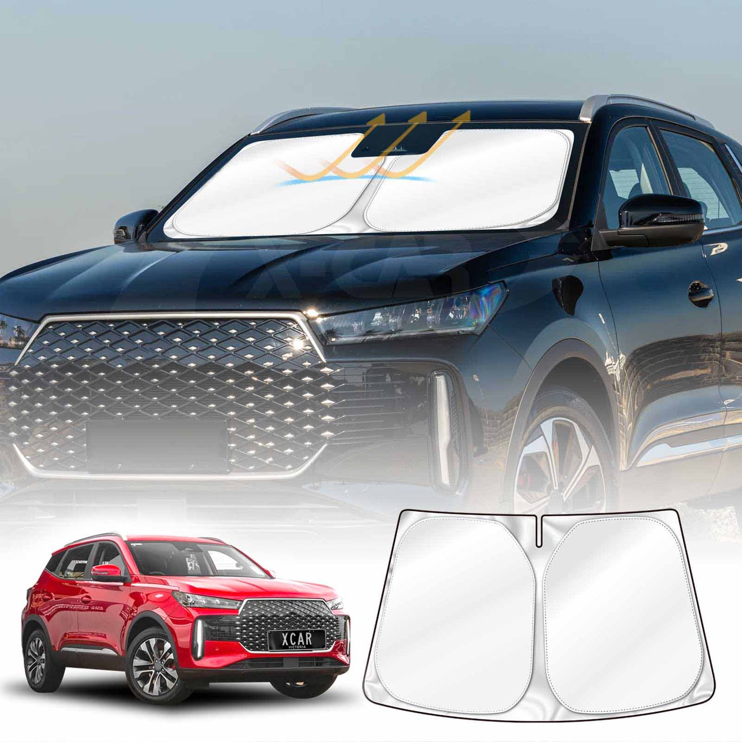 WindScreen Sun Shade for Chery Tiggo 4 2025-Onwards Blocks UV Rays Sun Visor Protector Foldable Sunshade