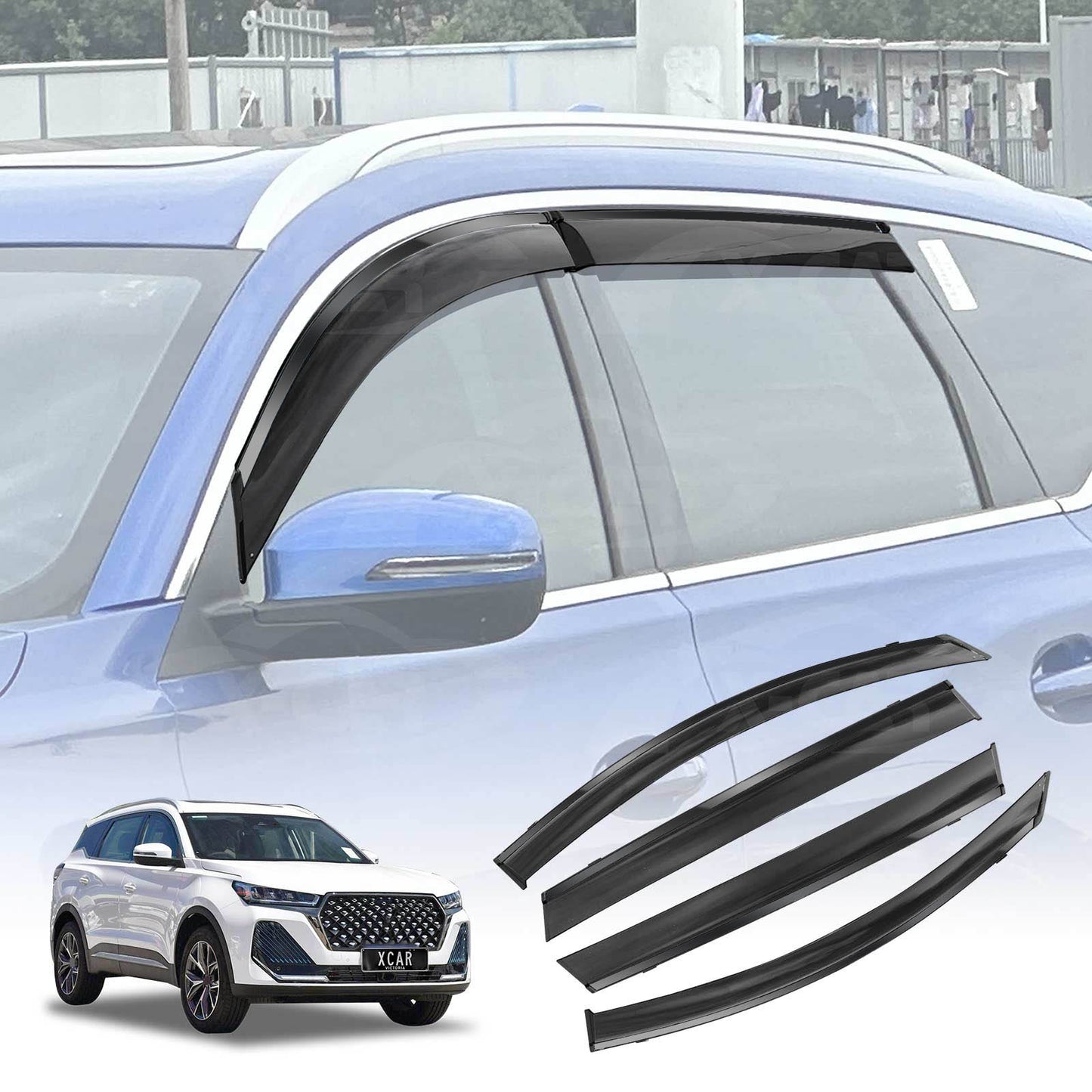 Weathershields for Chery Tiggo 7 Pro 2023-Onwards Car Weather Shields Wind Deflectors Window Sun Visor 4 Pcs