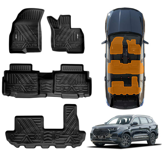 3D Floor Mats for Chery Tiggo 8 Pro Max 2024-2025 Heavy Duty All Weather Car Mats Carpet Liner Set