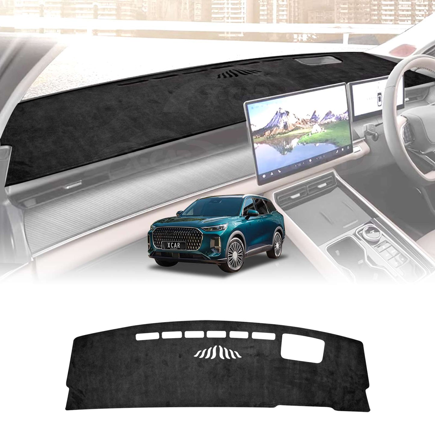 Dash Mat for Chery Tiggo 9 Super Hybrid With HUD 2025-Onwards Non-Slip Microfiber Pad Cover Interior Accessories