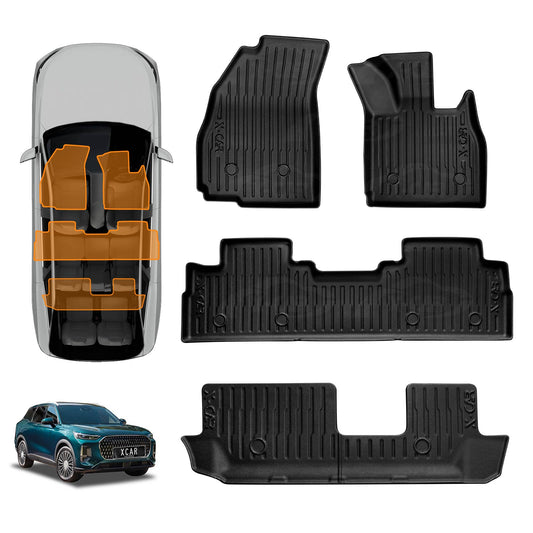 3D Floor Mats for Chery Tiggo 9 Super Hybrid 2025-Onwards Heavy Duty All Weather Car Waterproof Interior Protection Liner Set