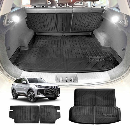 Boot Liner Kick Mats Set for Chery Tiggo 7 2025-Onwards All Weather Heavy Duty Cargo Car Trunk Back Seat Protector