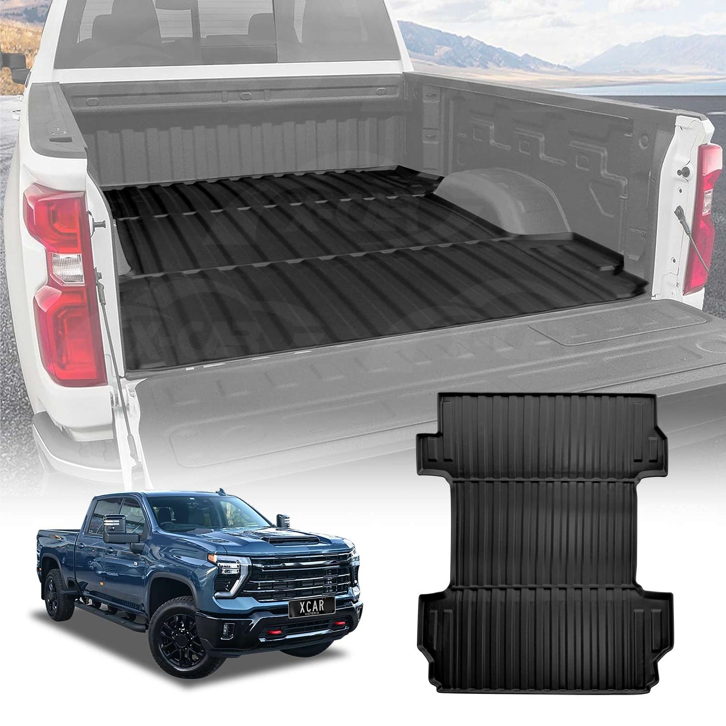 Tub Liner for Chevrolet Silverado HD LTZ 2020-Onwards Heavy Duty Cargo Trunk Mat Luggage Tray Car Accessories