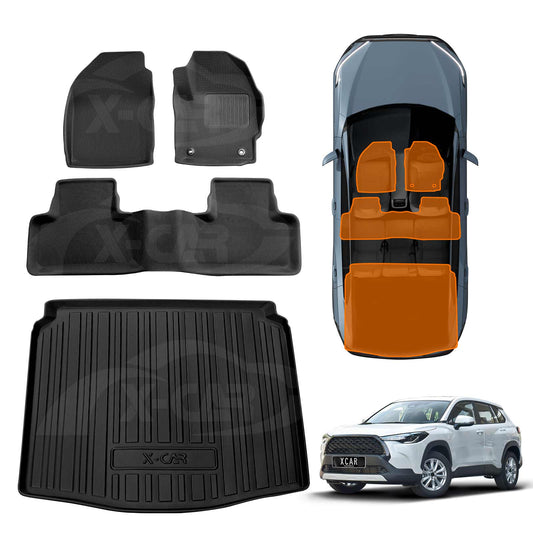 3D Floor Mats Boot Liner for Toyota Corolla Cross 2022-Onwards All Weather Heavy Duty Cargo Car Trunk Luggage Tray