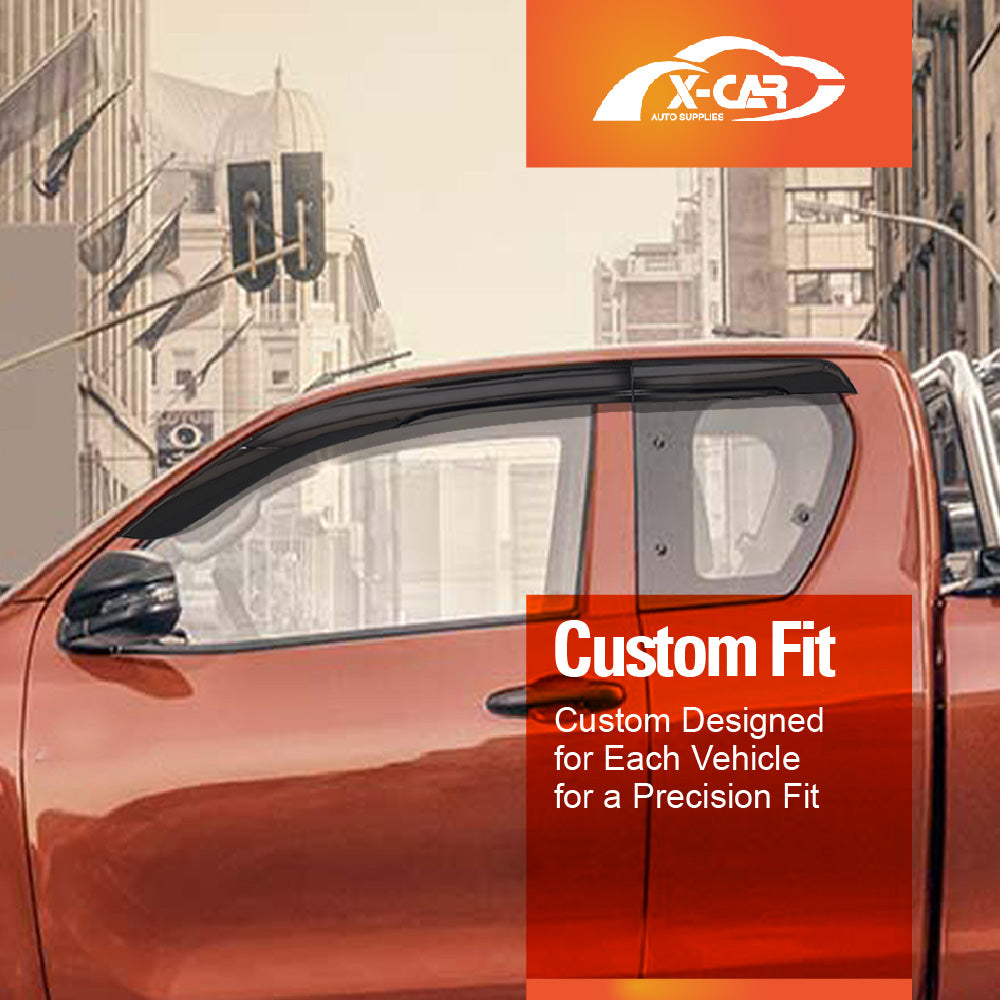 Weathershields for Toyota Hilux Auto Extra Cab 2025-Onwards Car Weather Shields Wind Deflectors Window Sun Visor 4-Piece Set