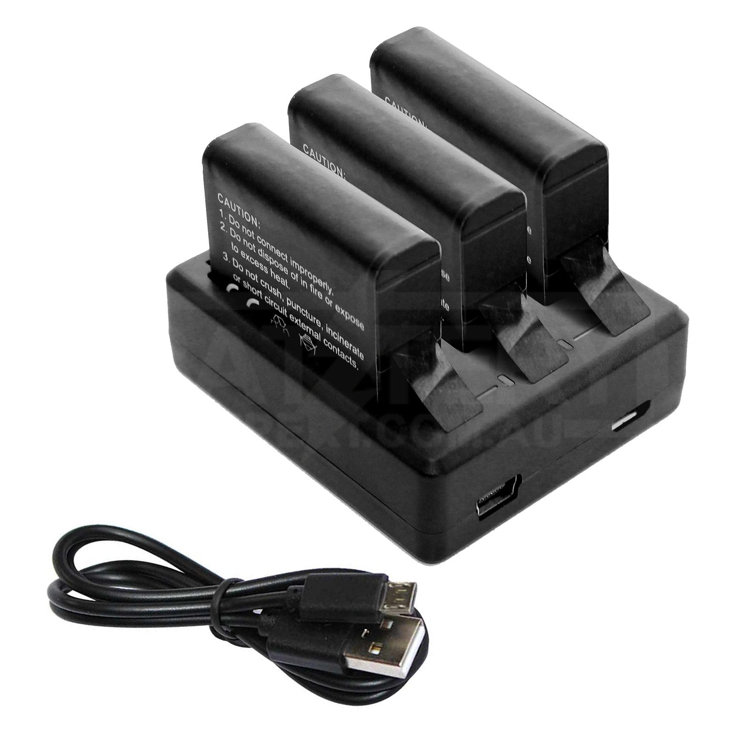 USB Triple Power Charger for GoPro Hero 4 4+ Action Camera Battery, Part # 335-06532-000 AHDBT-401