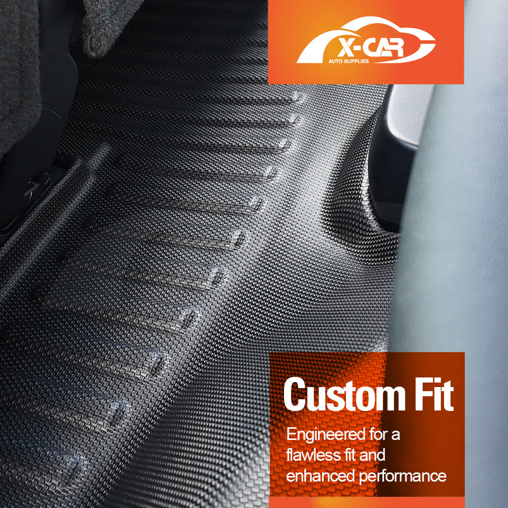 3-Pcs Boot Liners Floor Mats Set for Ford Everest 2022-Onwards All Weather Heavy Duty Cargo Trunk Carpet Liner Set
