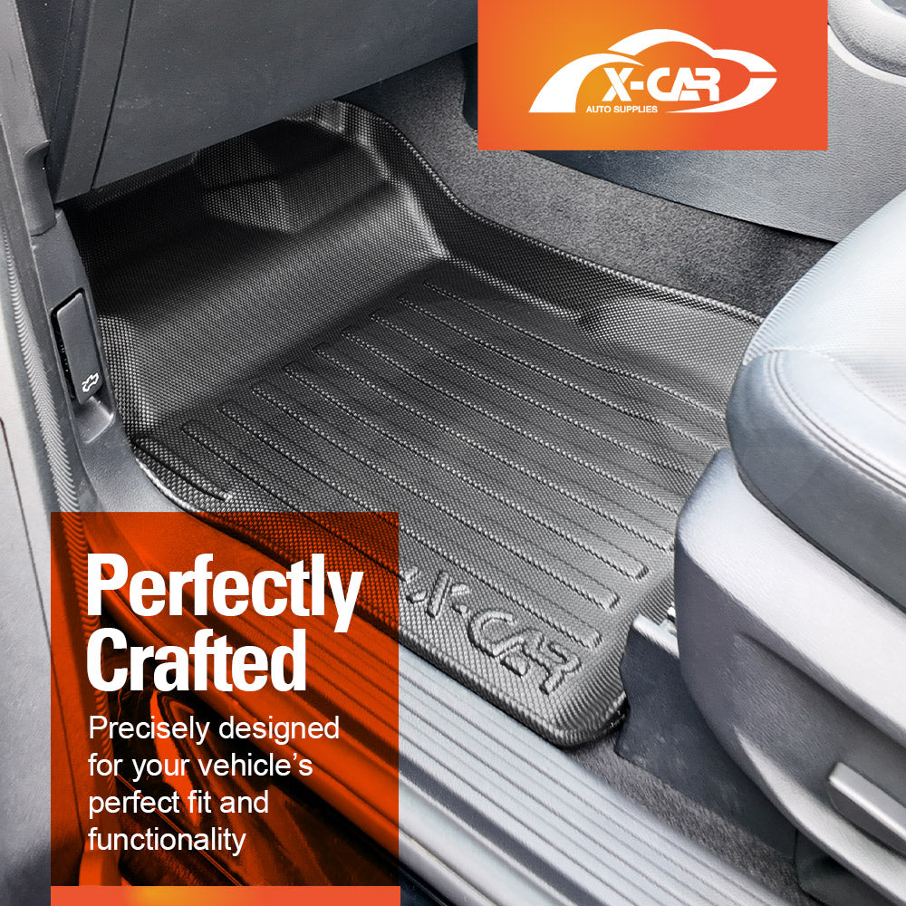 3-Pcs Boot Liners Floor Mats Set for Ford Everest 2022-Onwards All Weather Heavy Duty Cargo Trunk Carpet Liner Set