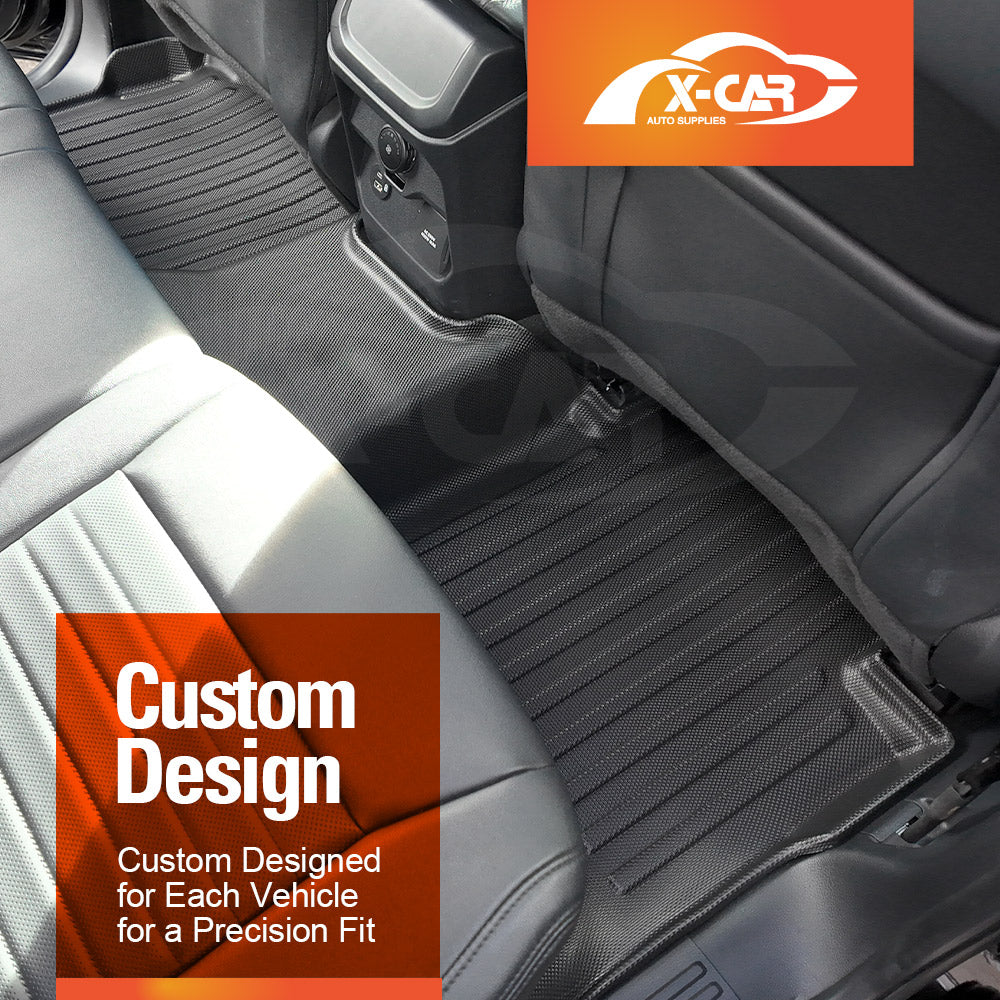 3-Pcs Boot Liners Floor Mats Set for Ford Everest 2022-Onwards All Weather Heavy Duty Cargo Trunk Carpet Liner Set