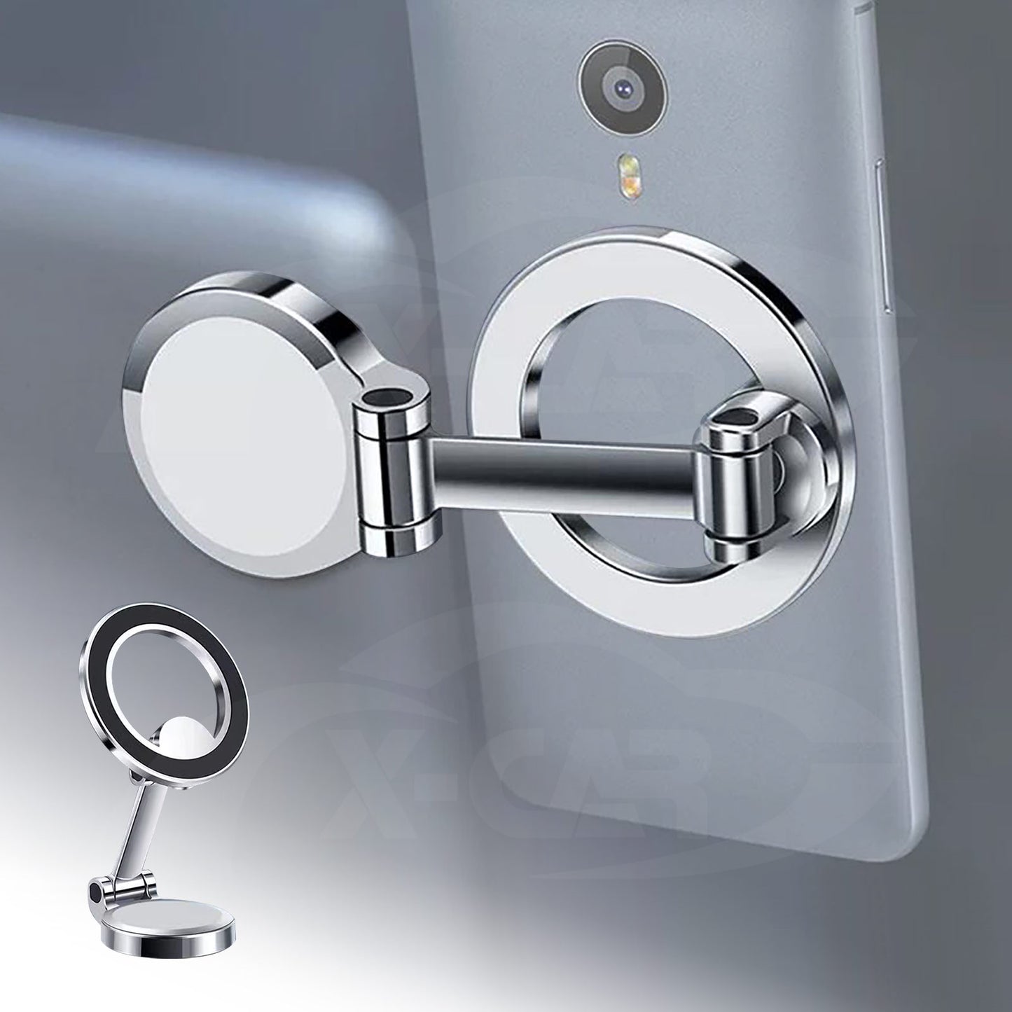 Foldable Magnetic Phone Holder for iPhone and Android for MagSafe Adjustable Dashboard Mount with Alloy Construction