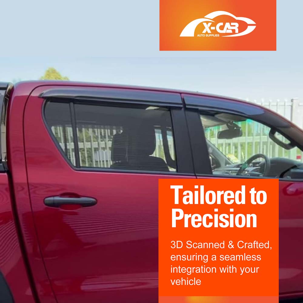 Weathershields for Toyota Hilux SR5 Double Cab 2025-Onwards Car Weather Shields Wind Deflectors Window Sun Visor 4-Piece Set