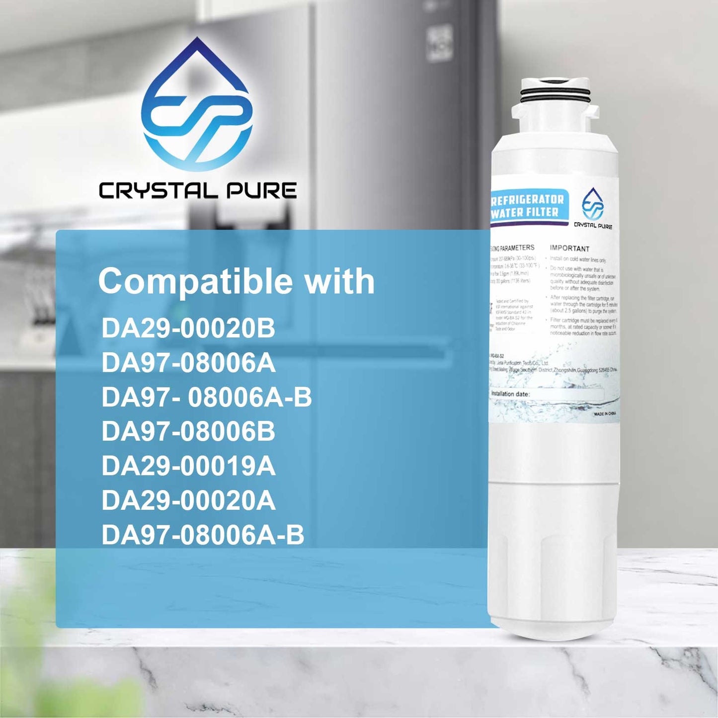 3 Packs Samsung Fridge Replacement Water Filter DA29-00020B DA29-00020A DA-97-08006A AQP-FF27A SRF717CDBLS SRF719DLS SRF924DLS SRF801GDLS SRF731GDLS