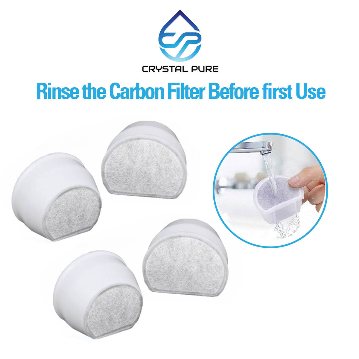 4 Packs Replacement Charcoal Filters for PetSafe Drinkwell Avalon,Pagoda,Sedona,1.8 3.7 7.5 Litre,Butterfly,Stainless 360,Streamside,Seaside Stainless Pet Water Fountain