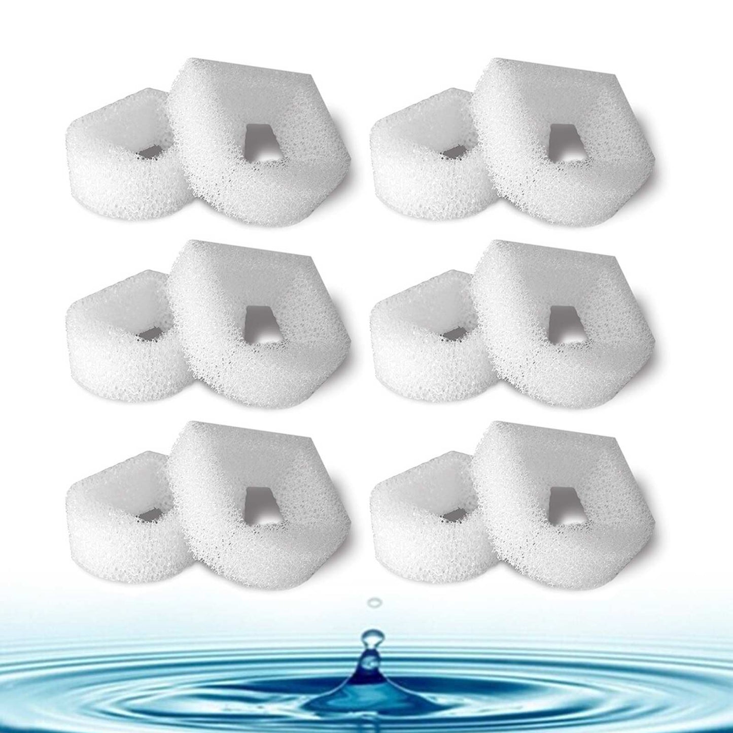 Replacement Foam Filters for PetSafe Drinkwell Stainless Steel 360,Ceramic,Lotus,Avalon,Pagoda, Sedona,PAC19-14089 Pet Water Fountain