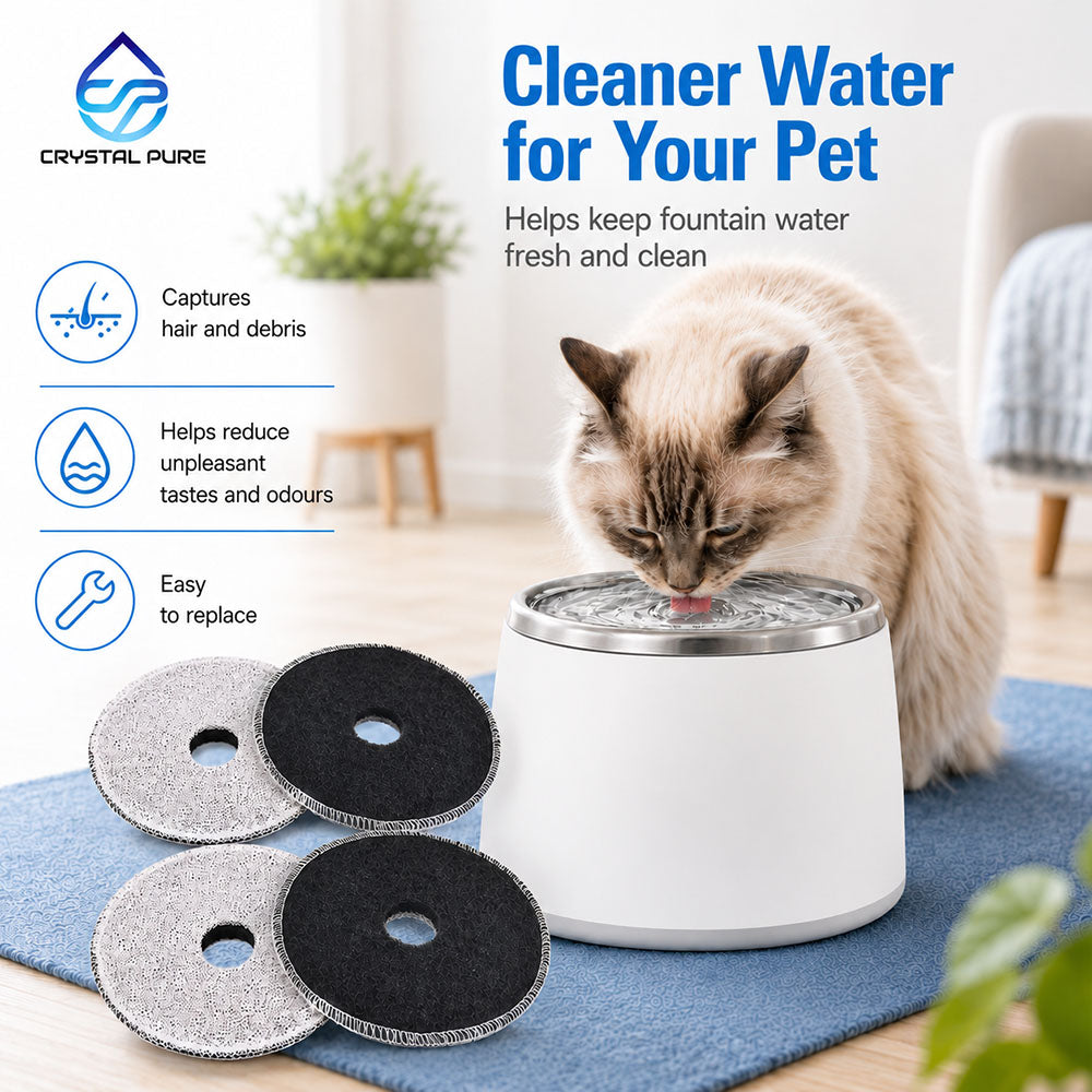 4 Packs Replacement Dual Action Filters for Catit Fresh & Clear /Stainless Steel Drinking Water Fountain