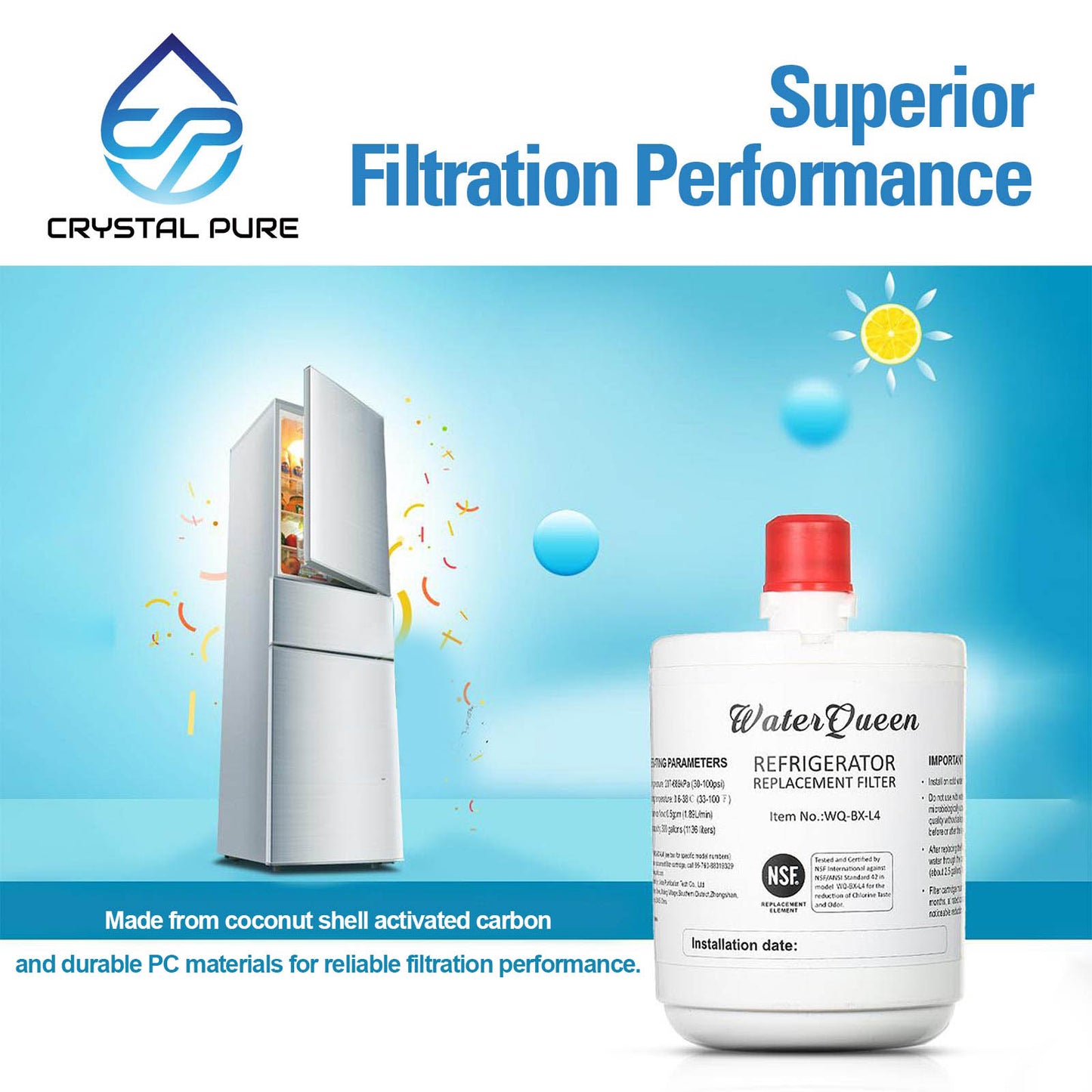 LG Fridge Replacement Water Filter LT500P LT-500P 5231JA2002A GC-P197WFS GR-G227TVS Fridge