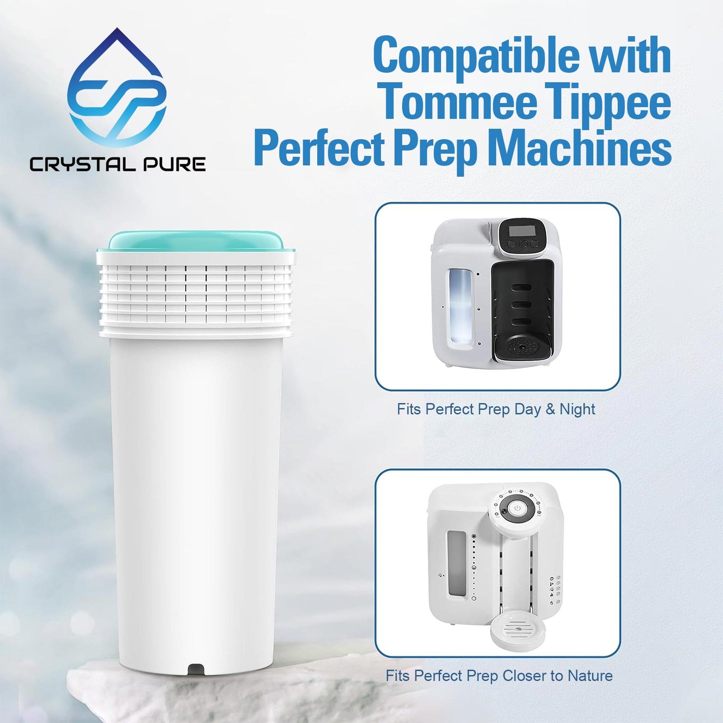 4 Replacement Water Filter Cartridges Compatible with Tommee Tippee Perfect Prep Day & Night